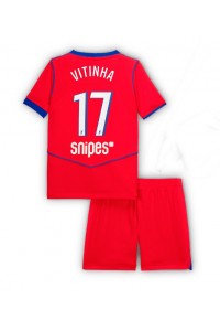 Paris Saint-Germain Vitinha #17 Jalkapallovaatteet Lasten Kolmas peliasu 2025-26 Lyhythihainen (+ Lyhyet housut)